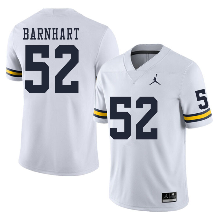 Men #52 Karsen Barnhart Michigan Wolverines College Football Jerseys Sale-White